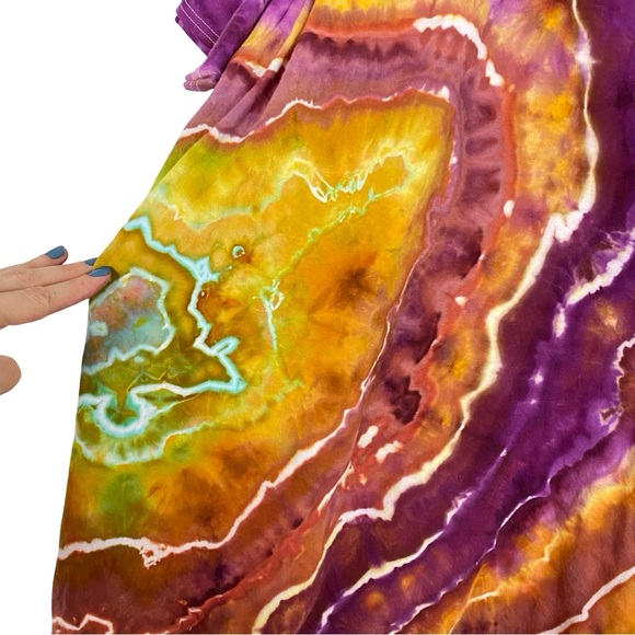 Handmade Geode Tie Dye Shirt Mens Size 2XL Unisex XXL Tee Tshirt Cotton Crewneck - Picture 4 of 8
